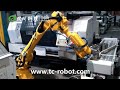 Cnc lathe automation with 6 axis robotics  tcrrobotics thailand