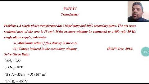 Transformer numerical problem of basic electrical engineering