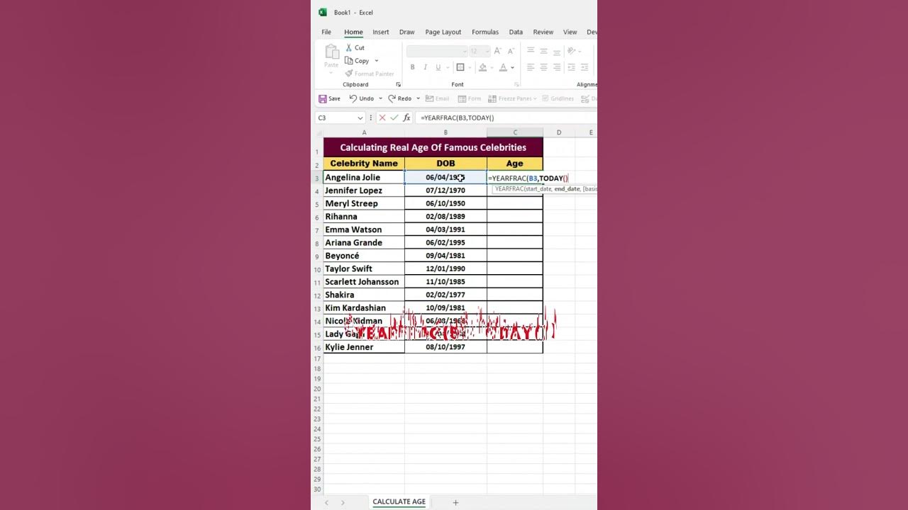 calculate-age-in-excel-from-date-of-birth-shorts-exceltips