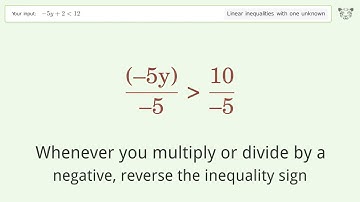 Solving Linear Inequalities: -5y+2 is Smaller Than 12