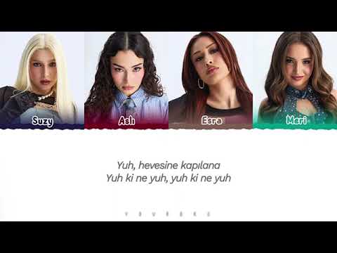 AURA - YUH! LYRİCS (Renk Kodlu) 💧🍀⚡️🔥