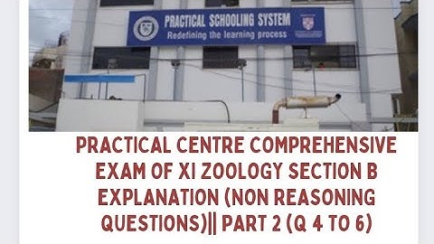 PART 2 SECTION B XI ZOOLOGY  PRACTICAL CENTRE COMPREHENSIVE EXAMS 2023||