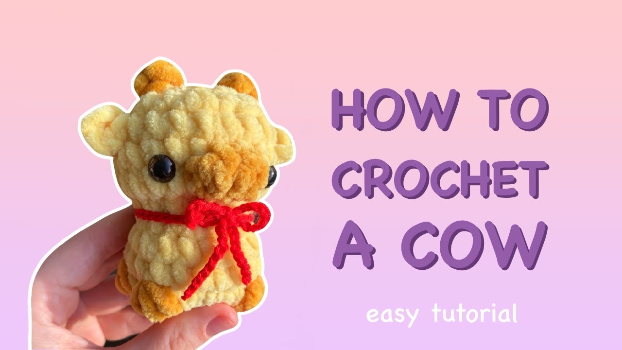 Cow Crochet Beginner KIT Mini Cow Learn to Crochet Amigurumi DIY