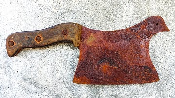 Restoration Vintage Rusty Butcher Cleaver