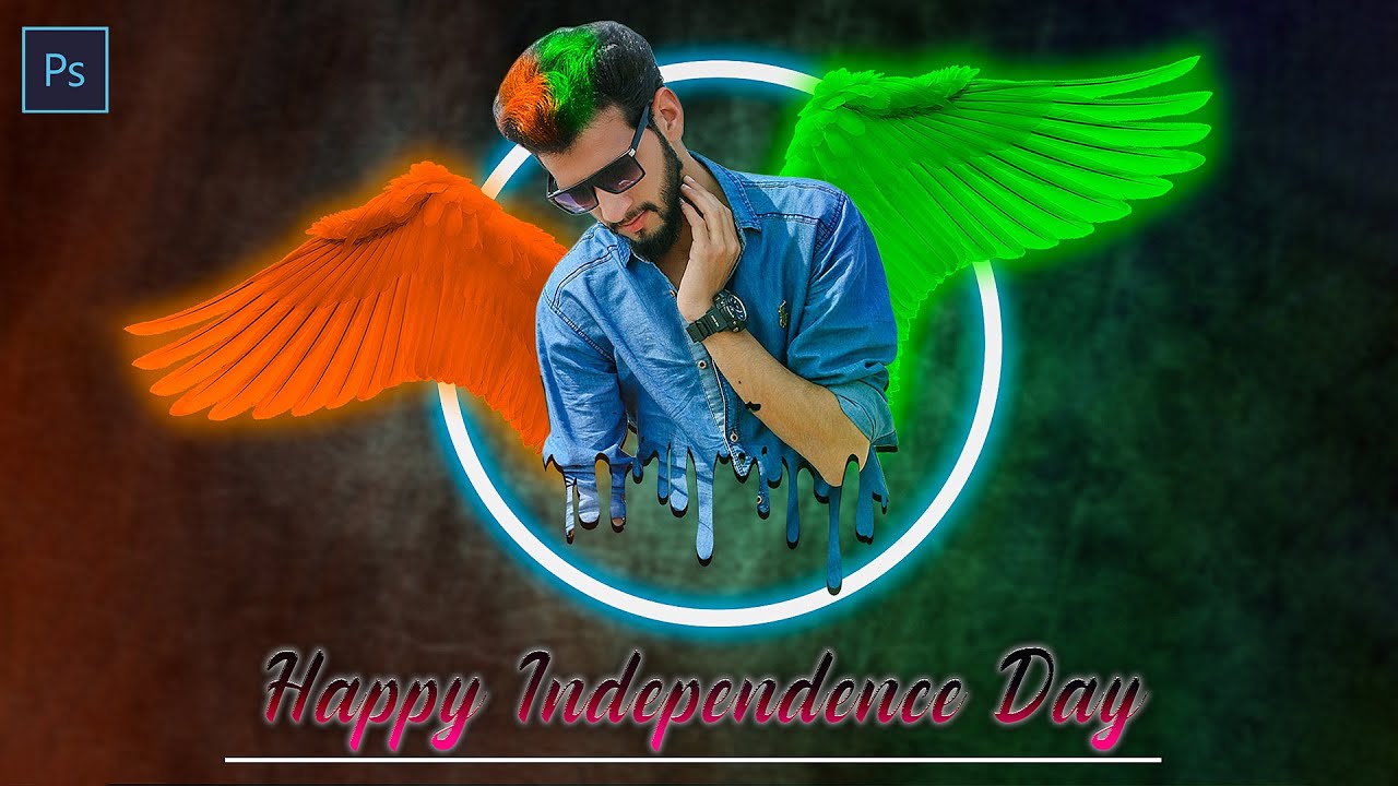 Photoshop 15 August Profile Photo Editing 2021| Independence Day Special Dripping Effect | 3D Effect
