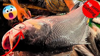 Fish Cutting Skills | KASIMEDU 🔥 SPEED SELVAM | BIG ORANGE SNAPPER FISH CUTTING VIDEO