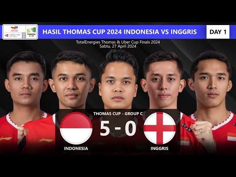 Hasil Indonesia 5-0 Inggris Thomas Uber Cup 2024 #thomasubercup2024