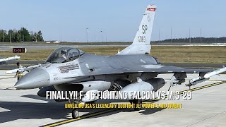 Finally!! F-16 Fighting Falcon vs MiG-29 | Unveiling USA’s Legendary Dogfight Jet Power \& Air Combat