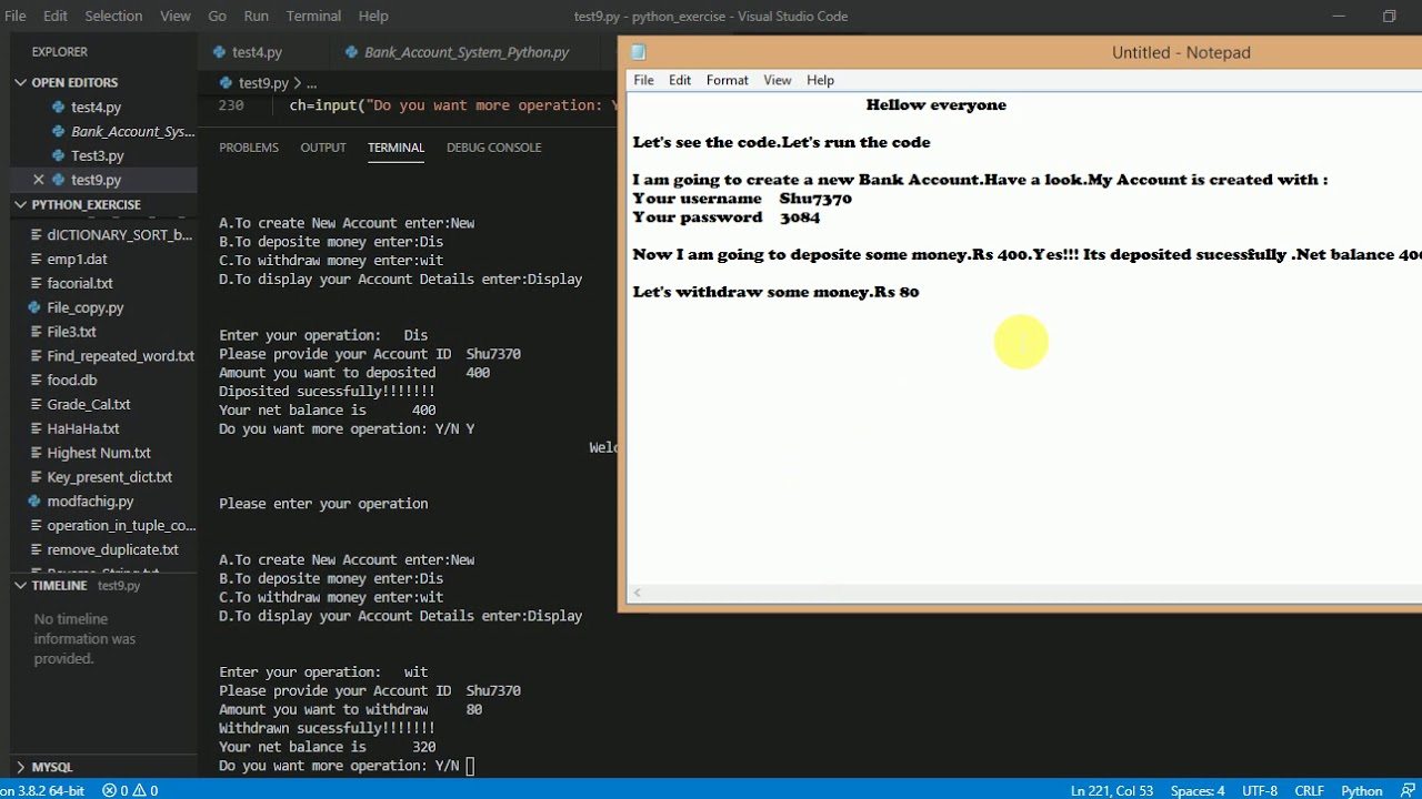 Bank Management System by Python - YouTube
