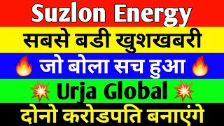 suzlon energy latest news l urja global latest news l suzlon energy stock l urja global share