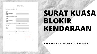 Surat Kuasa Blokir Kendaraan