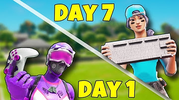 1 WEEK Fortnite Keyboard and Mouse Progression! (Controller to KBM) + Handcam