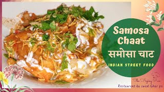 samosa chaat with ragda recipe (Street Food) || समोसा चाट || samosa matar chaat || The Frying Pan