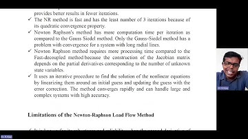 2 Marks Newton-Raphson Load Flow Method Advantages and Limitations #powersystemanalysis