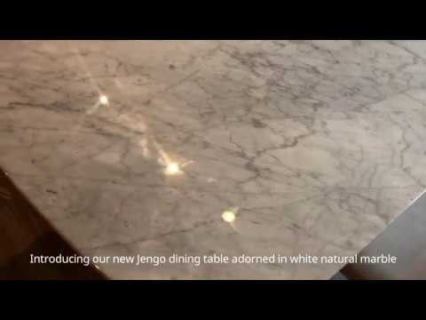 Jengo Natural White Marble Dining Table from OM Furniture
