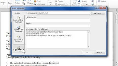 Create Hyperlinks - Word 2010