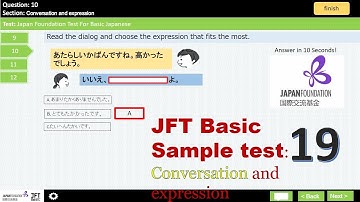 JFT Basic sample test|Marugoto|Irodori: conversation and expression:19