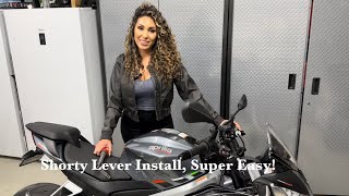 How to install shorty levers Aprilia 660 Tuono super