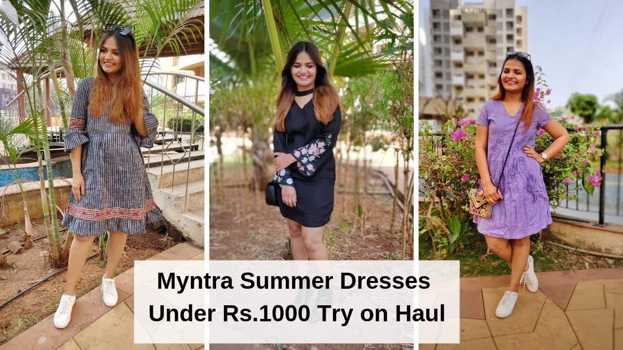 MYNTRA SUMMER DRESSES HAUL UNDER RS.1000 | TRY ON HAUL | All That I ...