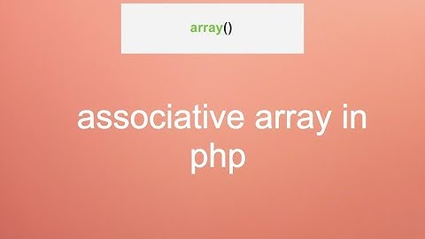 new video with associative array  in php :)