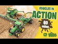 Tractors farmers and construction vehicles at work 1 hour   john deere kids