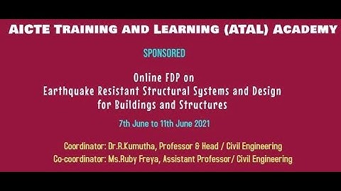 Feedback - ATAL FDP on Earthquake Resistant Structural Systems & Design for Buildings & Structures