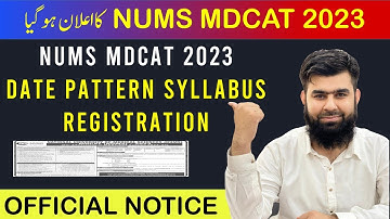 NUMS MDCAT 2023 Date Pattern Registration Syllabus Announced @admissionwaleustad