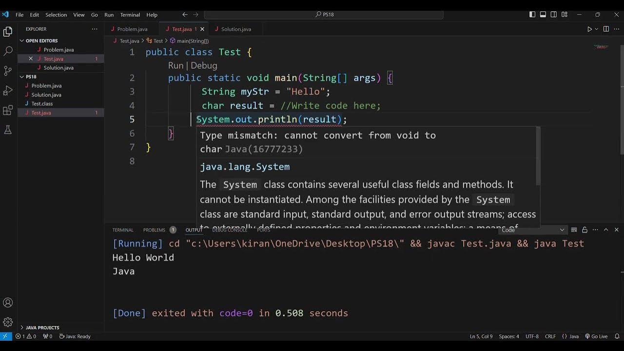 Daily Problem Solving 18 👉 String Methods | Java - YouTube
