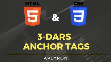 HTML 3-DARS // HAVOLA QANDAY QILIB ISHLATILADI ?  // ANCHOR TAGS