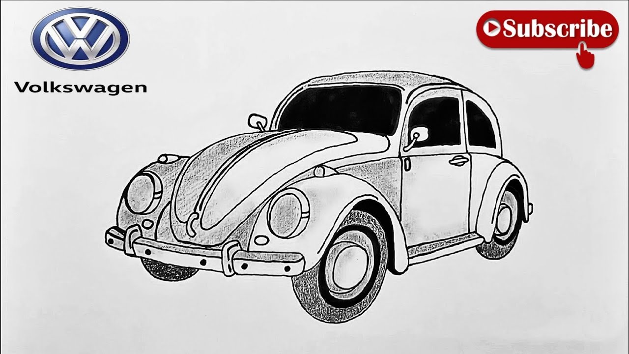 MENGGAMBAR MOBIL KODOK VW | HOW TO DRAW A CAR VW