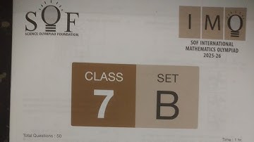 Maths olympiad (IMO) 2025-26 class 7th set-B Date of exam 28 November 2025