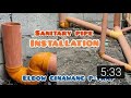 Sanitary pipe installation