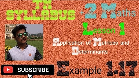Class 12 Maths | Example 1.17 | Application of Matrices and Determinants