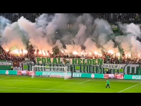 Pyro Wolfsburg Fans in Volkswagen Arena | DFB Pokal VfL Wolfsburg gegen ...