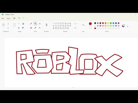 How to draw the Roblox logo from 2015 to 2017 using MS Paint