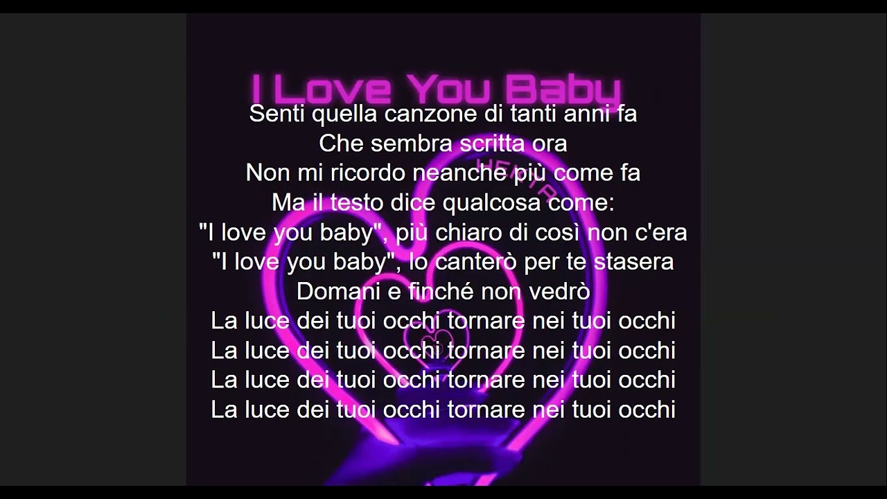 I LOVE YOU BABY -  Jovanotti, Sixpm (Testo/Lyrics)