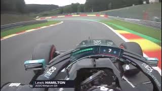 Lewis Hamilton Pouhon Flat Out with W11 (With Telemetry) - 2020 Belgian Grand Prix