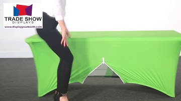 How to set up the custom stretch printed table cover   Tradeshow   Compressed