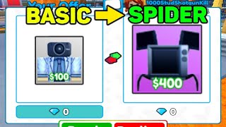 BASIC To SPIDER TV In Toilet Tower Defense! (Day 1)