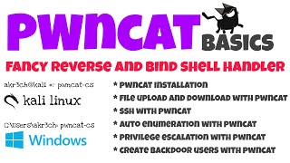 pwncat basics🐈-Fancy reverse and bind shell handler.