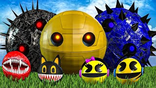 PACMAN & PACMAN ROBOT VS PACMAN MONSTER & DEVL PACMAN IN THE SPACE