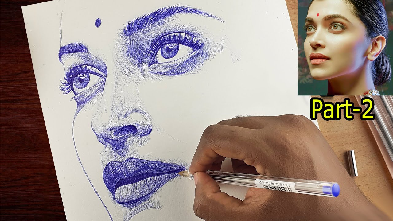 How to Draw Face using ball pen | Eyes | - Episode 02 - YouTube