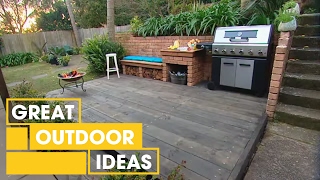 Jason is working over an old bbq area that needs a new lease on life.
with spruce up this tired space will be great entertainment zone
have...