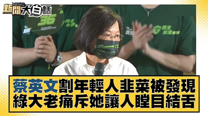 蔡英文割年輕人韭菜被發現 綠大老痛斥她讓人瞠目結舌 新聞大白話 20221009 - 天天要聞