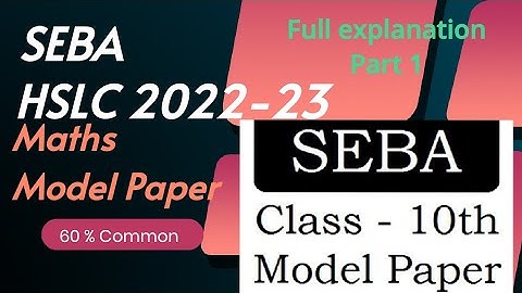 seba class 10 model question paper solved | Maths question paper with solutions | @Learning Zone