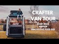 2 STOREY Crafter Van Tour w/ INNOVATIVE FULL SIZED bed & ROOF DECK CHAIRS | Our biggest & best yet!