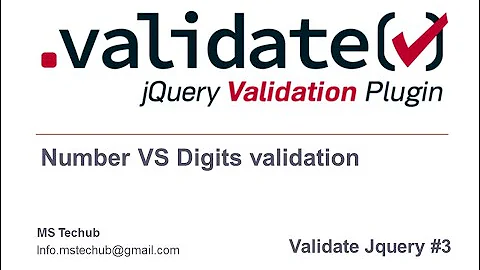 PART #3 :  NUMBER VS DIGITS RULE IN VALIDATE JQUERY VALIDATION