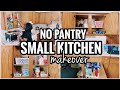 SMALL KITCHEN MAKEOVER // NO PANTRY ORGANIZATION // ORGANIZE MY APARTMENT KITCHEN WITH ME!