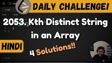 2053. Kth Distinct String in an Array | string | Leetcode Daily Challenge | DSA | Hindi