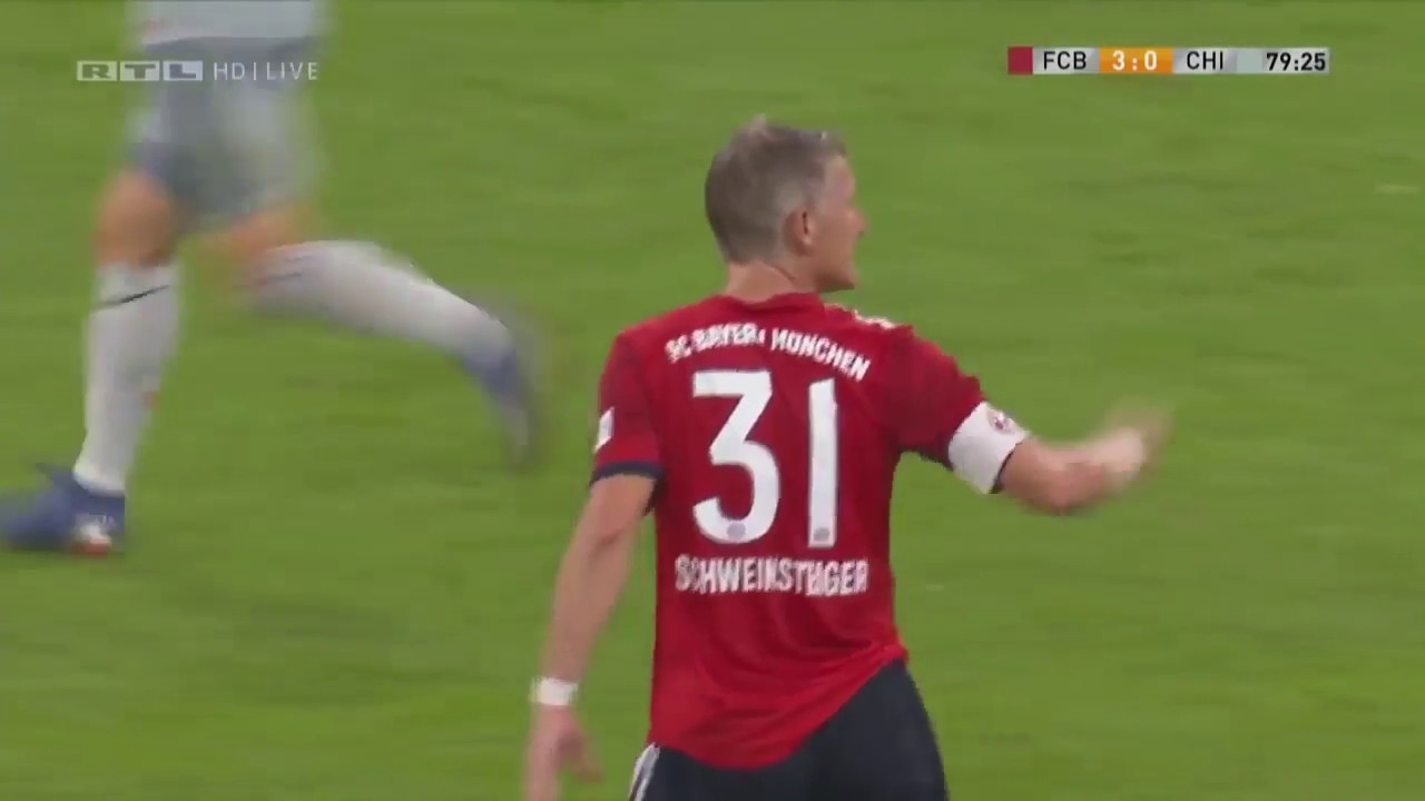 Bastian Schweinsteiger Tor im Abschiedsspiel | Bayern München   Chicago Fire 4-0